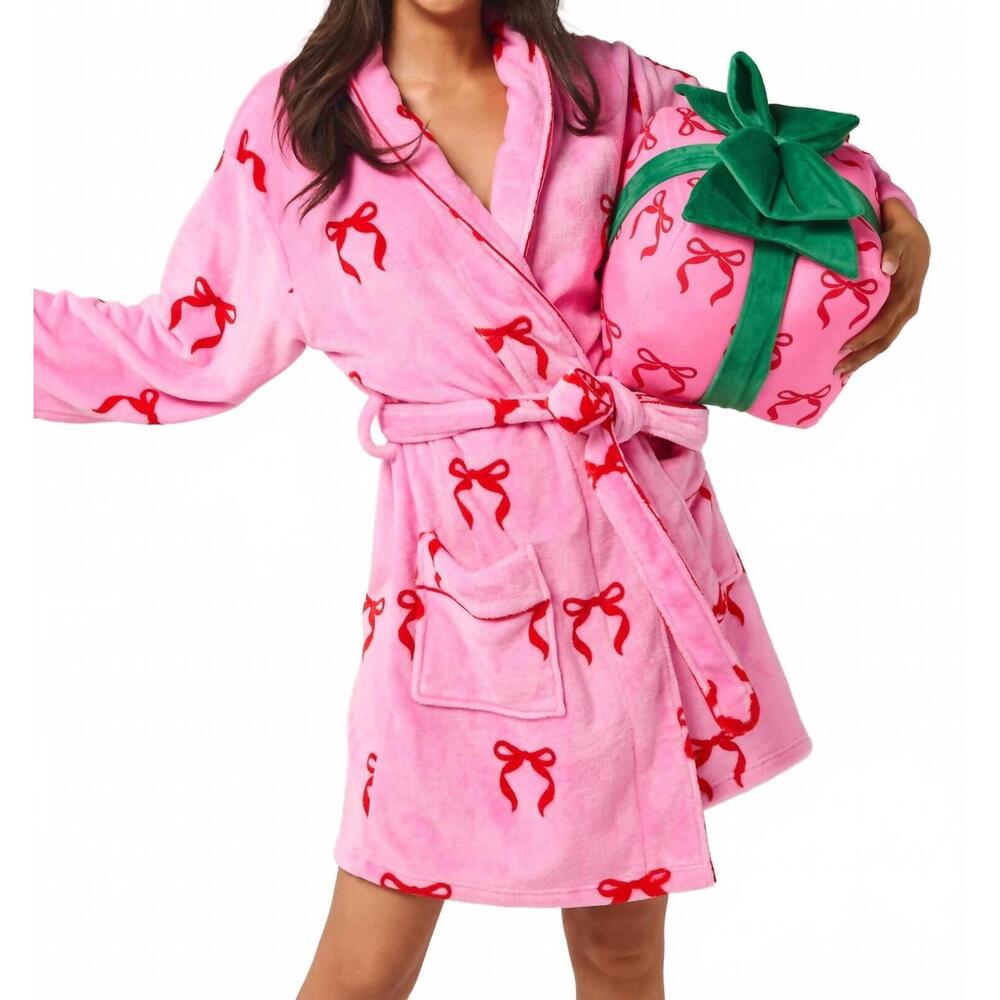 NEW SHIRALEAH teen gril's bow robe in pink